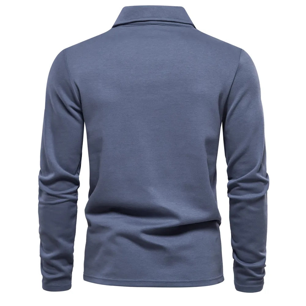 Lässiger Poloshirt-Pullover für Herren – Langarm – Stilvoll und Bequem