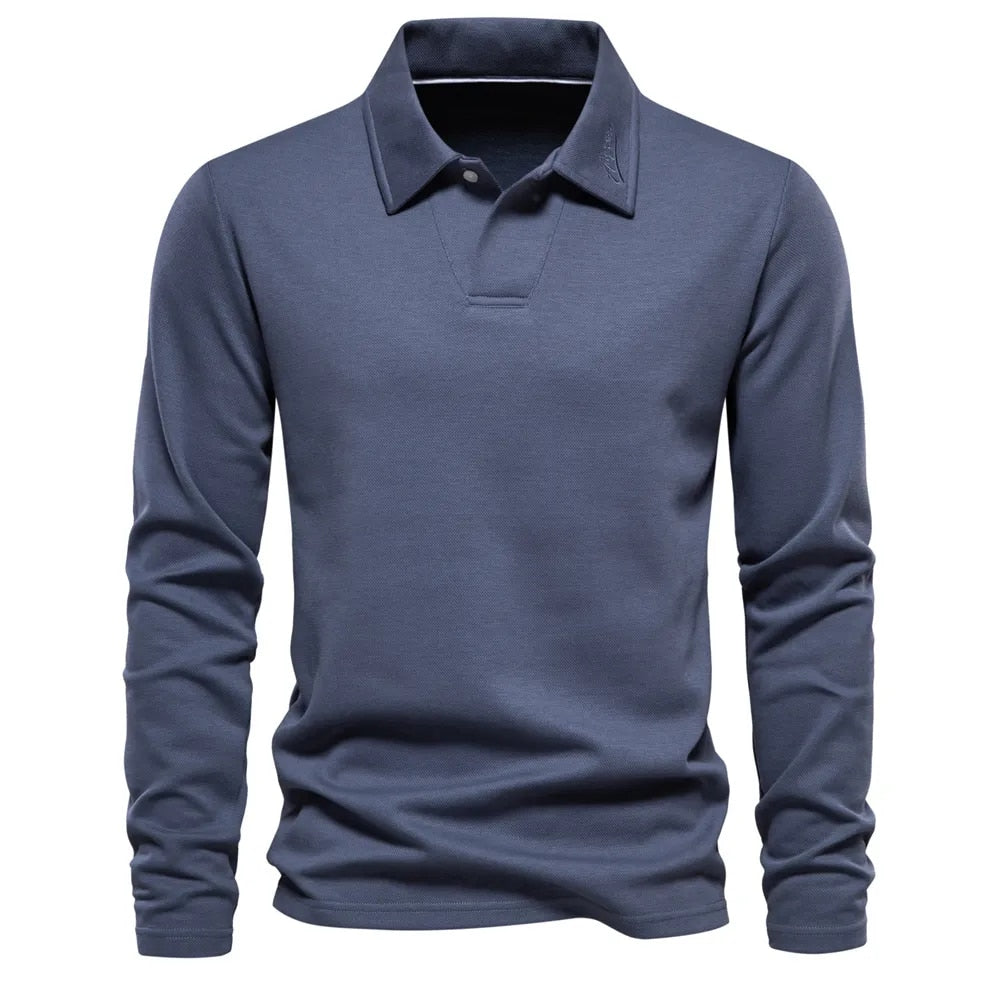 Lässiger Poloshirt-Pullover für Herren – Langarm – Stilvoll und Bequem