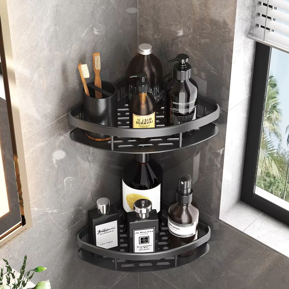 Aluminum Shower Shelf with Self-Adhesive Mounting