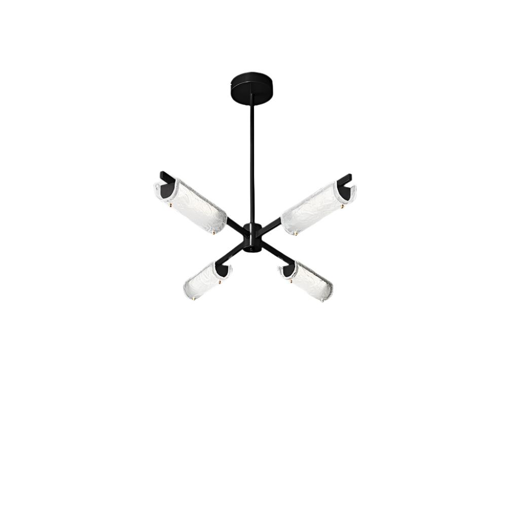 Amoslo-kroonluchter in zwart messing – elegant design