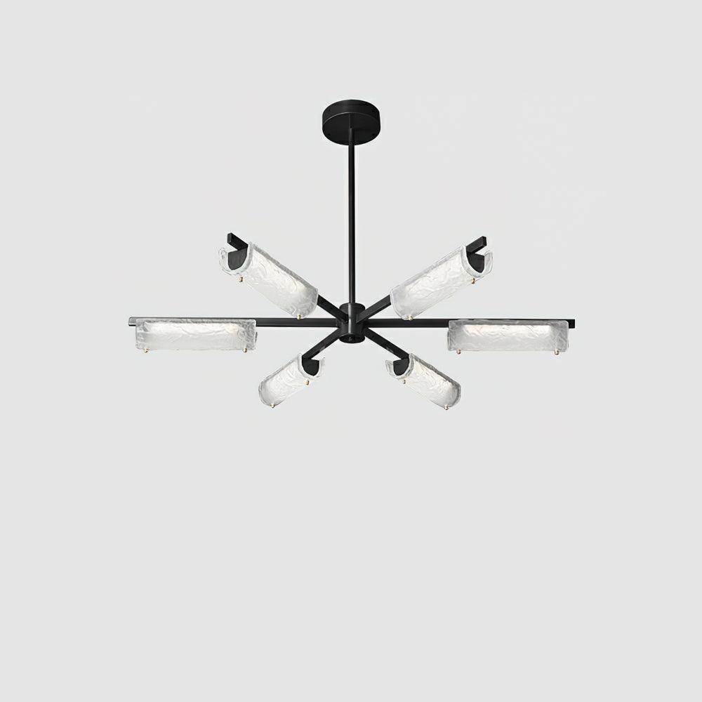 Amoslo-kroonluchter in zwart messing – elegant design