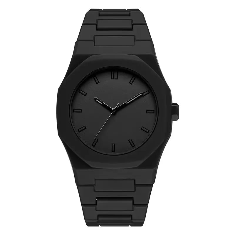 Analogue watch with plastic strap
