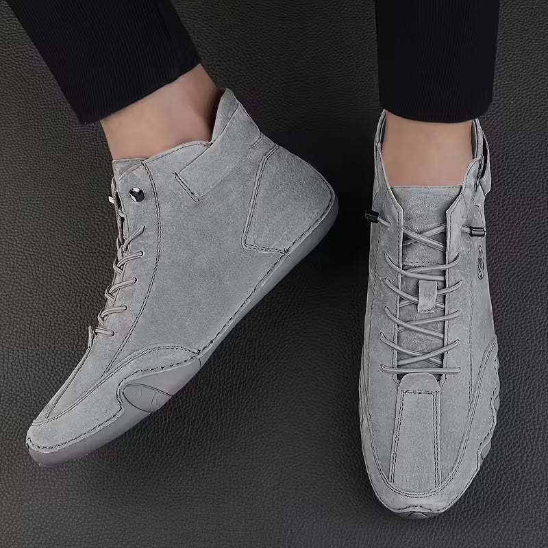 Ankle Boots with Elastic Closure and Round Toe