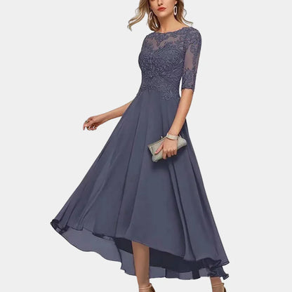 Ankle-Length Chiffon Dress with Elegant Details