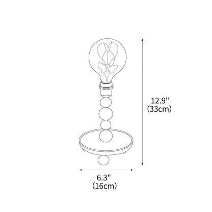 Lámpara de mesa moderna regulable de nogal y vidrio