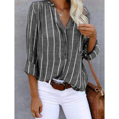 Annie | Elegant Striped Blouse with Buttons