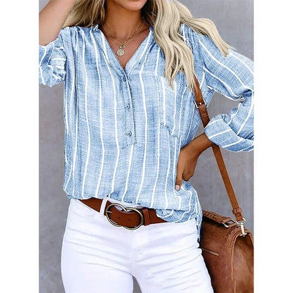 Annie | Elegant Striped Blouse with Buttons