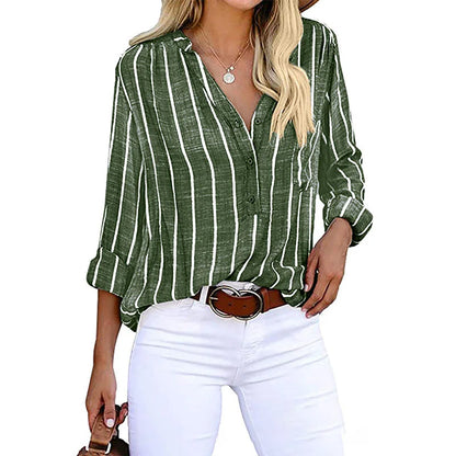 Annie | Elegant Striped Blouse with Buttons