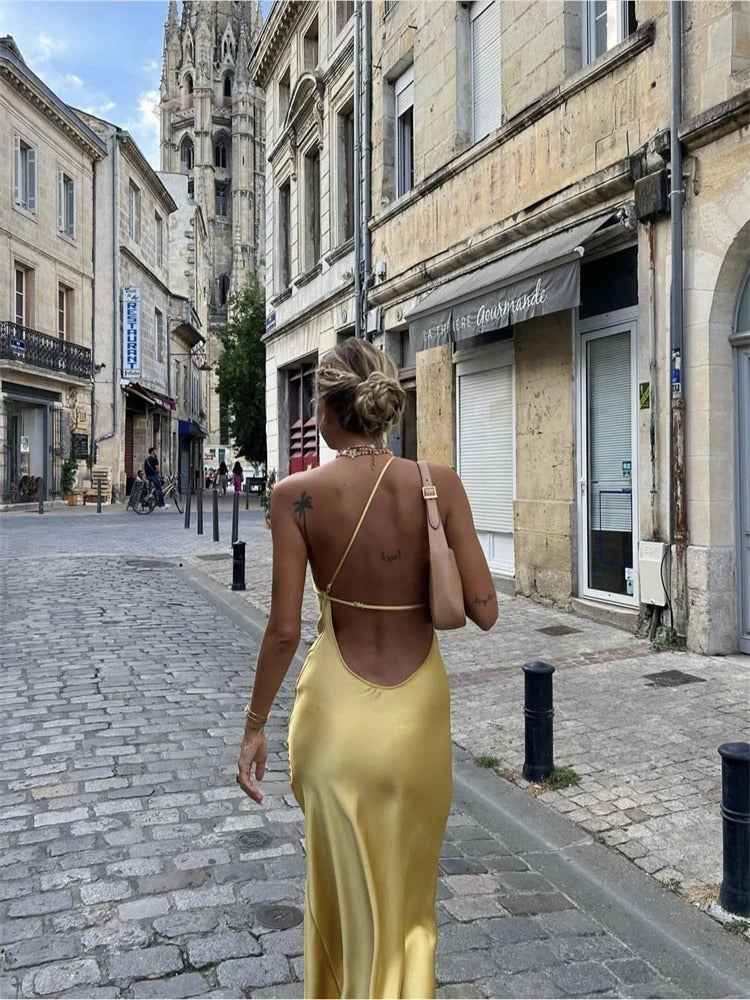 Anouk | Elegant Yellow Midi Dress