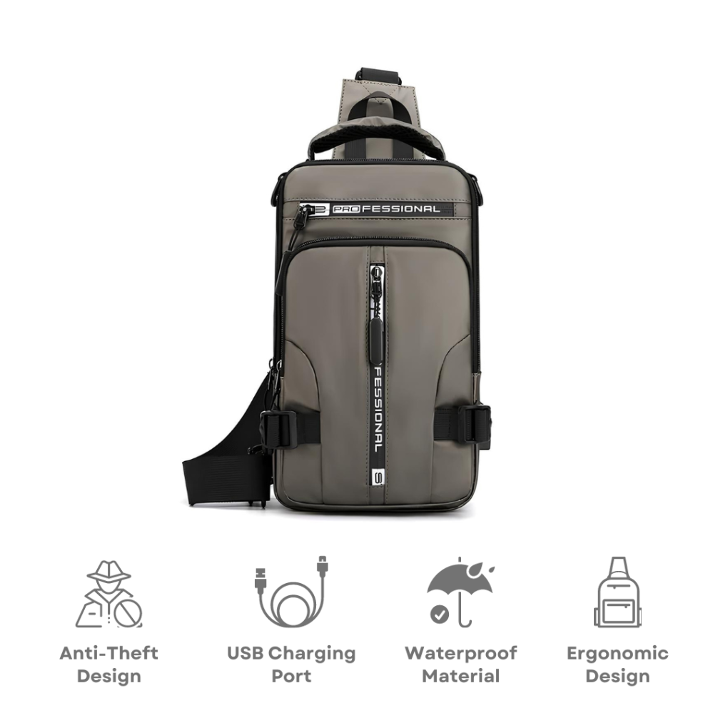 Anti-theft crossbody bag for men