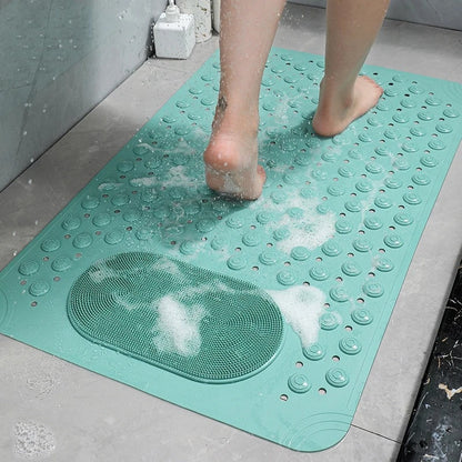 Antislip Shower Mat with Integrated Foot Scrubber