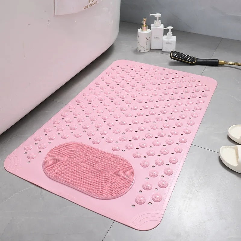 Antislip Shower Mat with Integrated Foot Scrubber