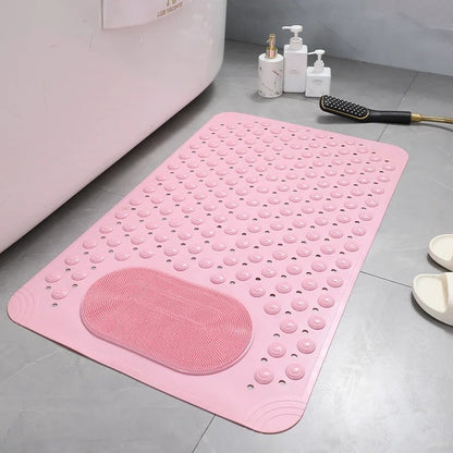 Antislip Shower Mat with Integrated Foot Scrubber
