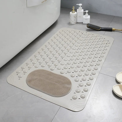Antislip Shower Mat with Integrated Foot Scrubber