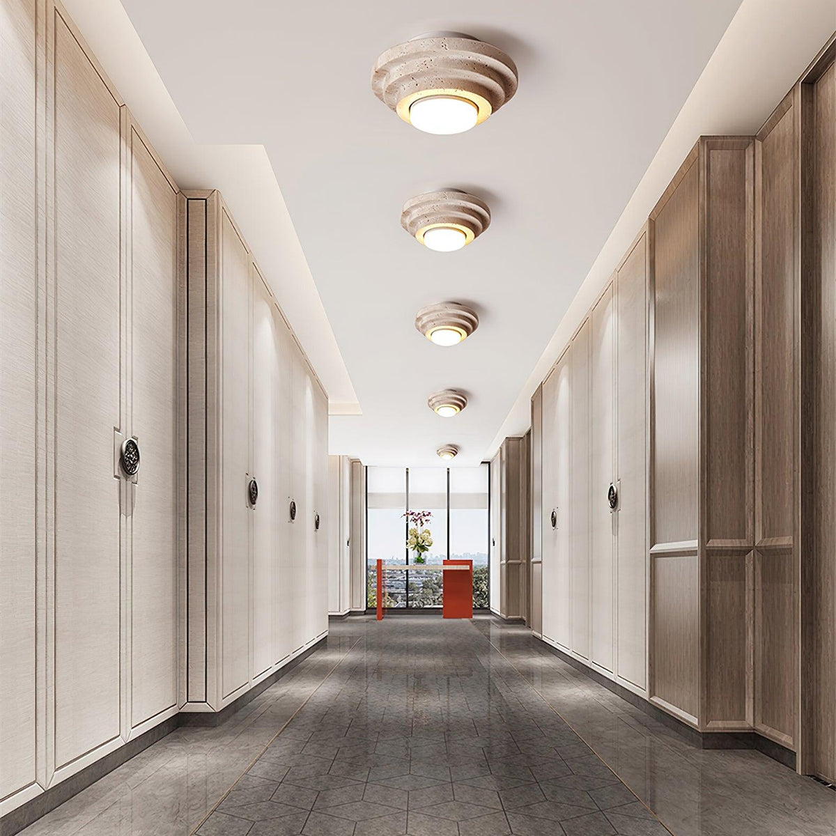 Travertine Ceiling Lamp - Elegant and Natural