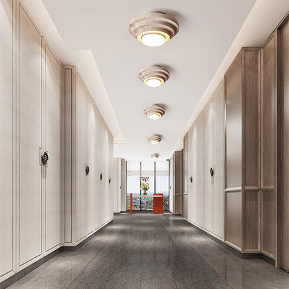 Travertine Ceiling Lamp - Elegant and Natural
