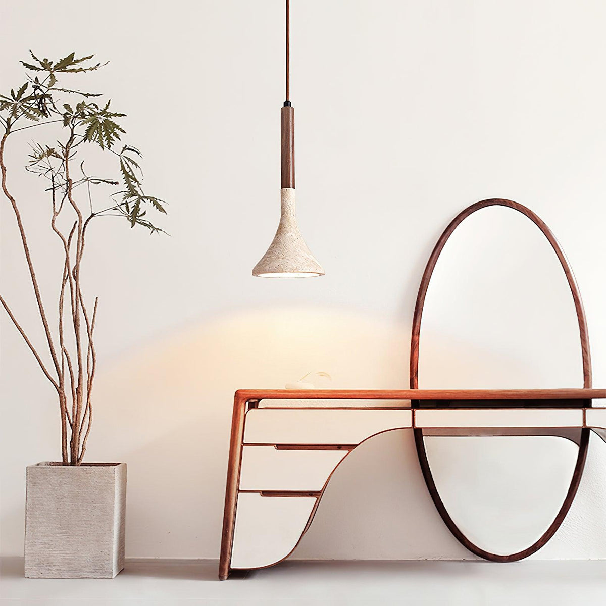 Lampada a sospensione in travertino Aplomb - Elegante e naturale