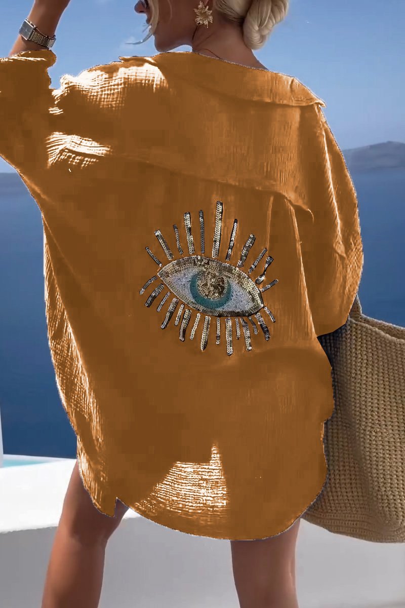 Arianna - Casual women's shirt with sequin beads