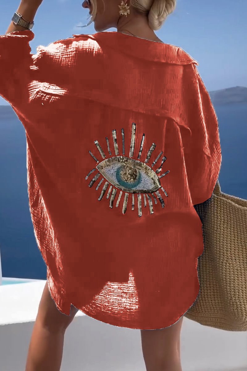 Arianna - Casual women's shirt with sequin beads