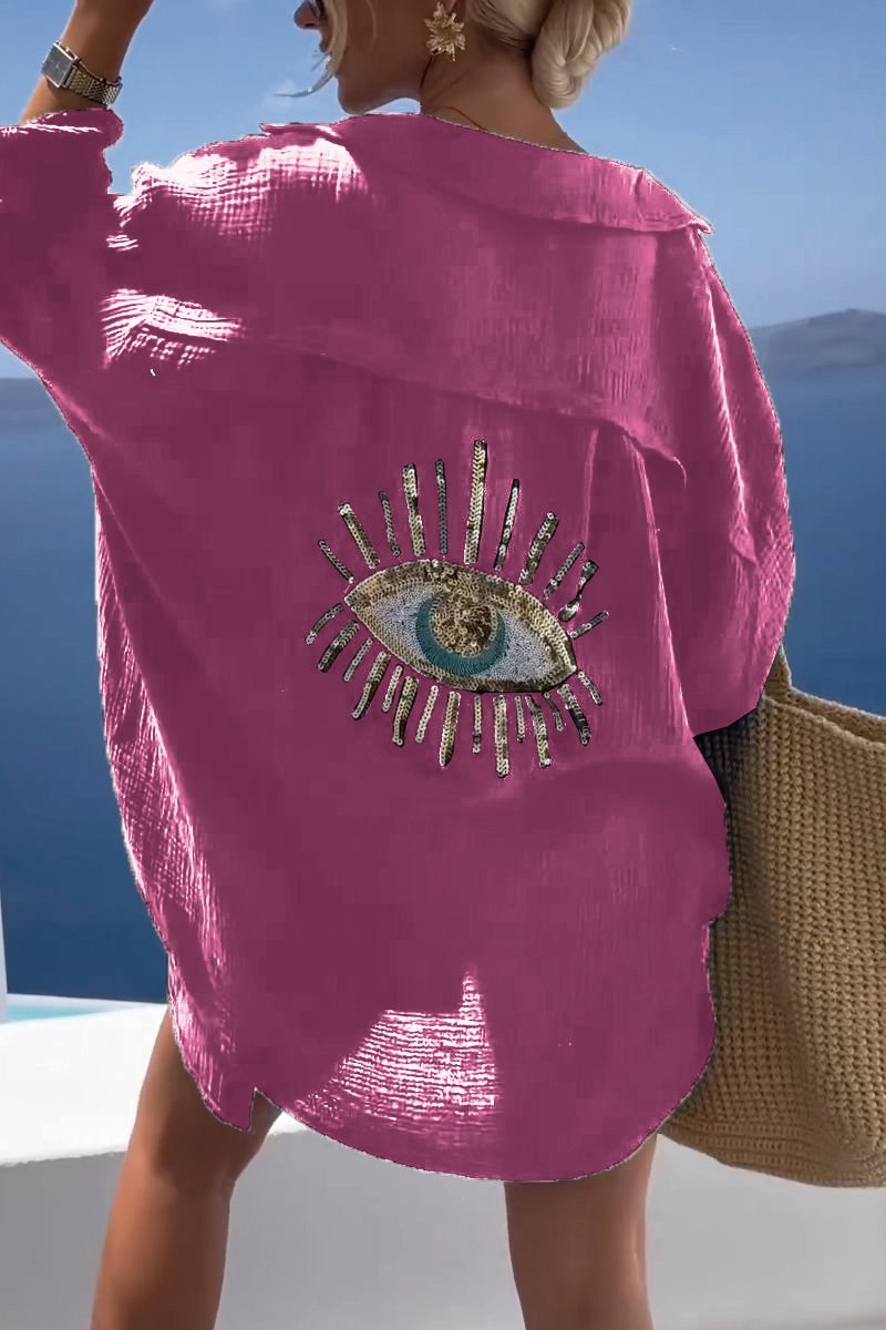 Arianna - Casual women's shirt with sequin beads