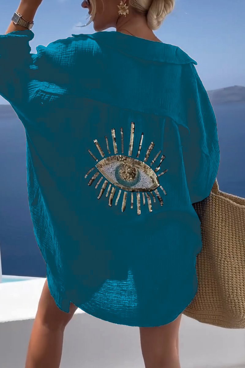 Arianna - Casual women's shirt with sequin beads
