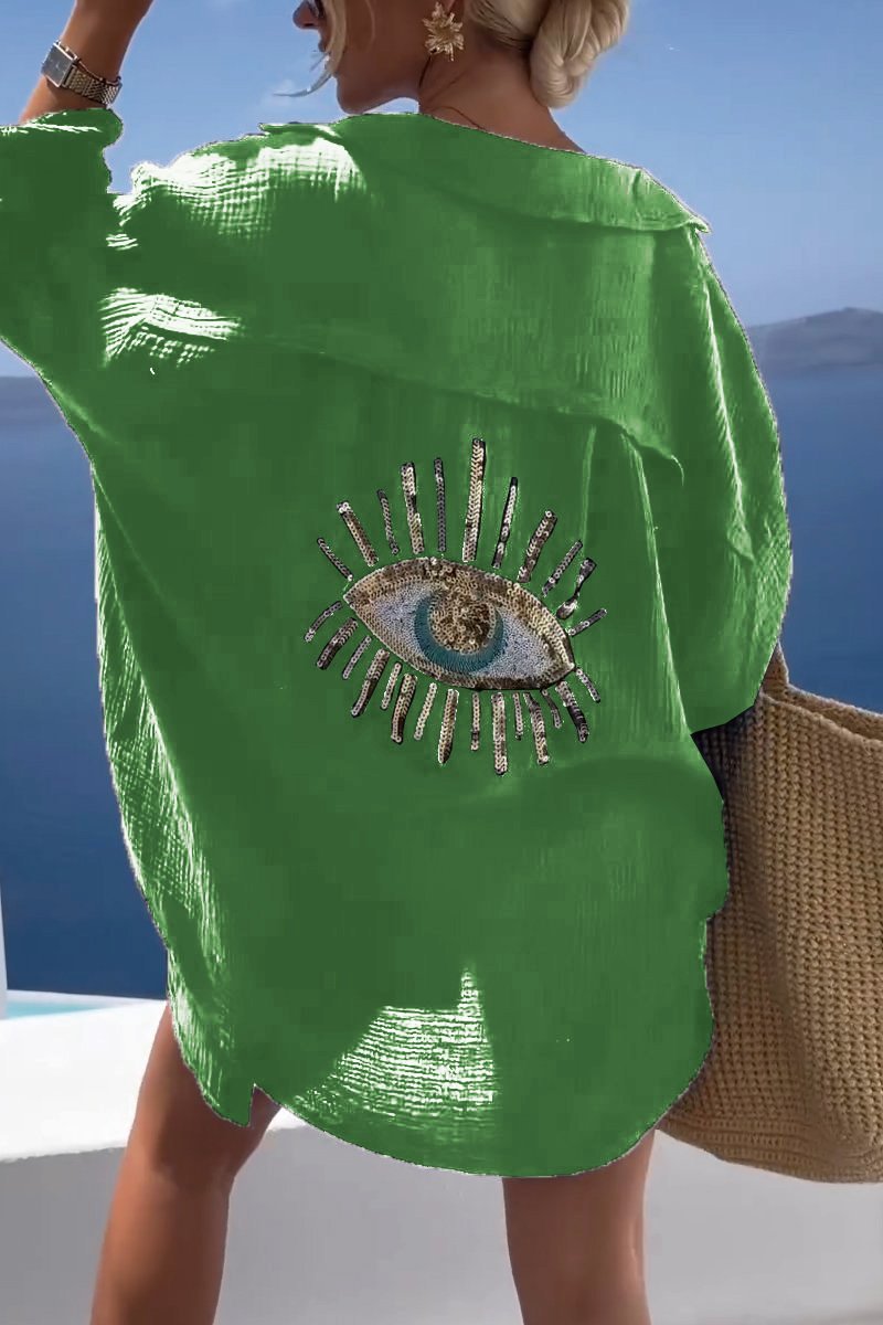 Arianna - Casual women's shirt with sequin beads