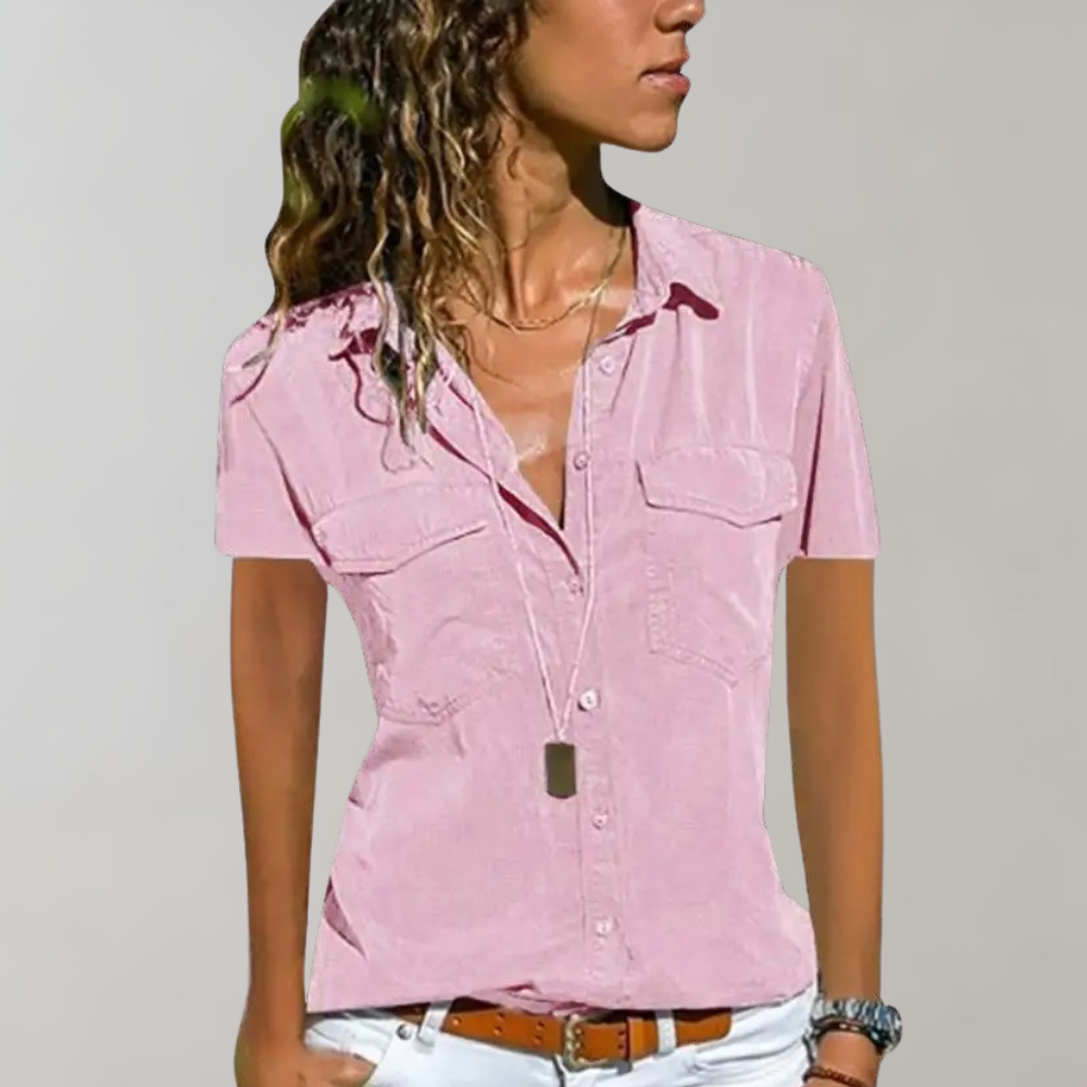 Aristea – Women's Blouse with Short Sleeves and Casual Elegance