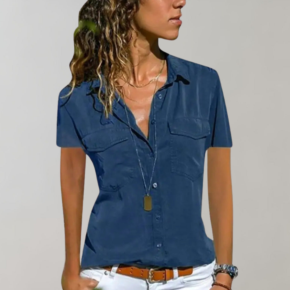 Aristea – Women's Blouse with Short Sleeves and Casual Elegance