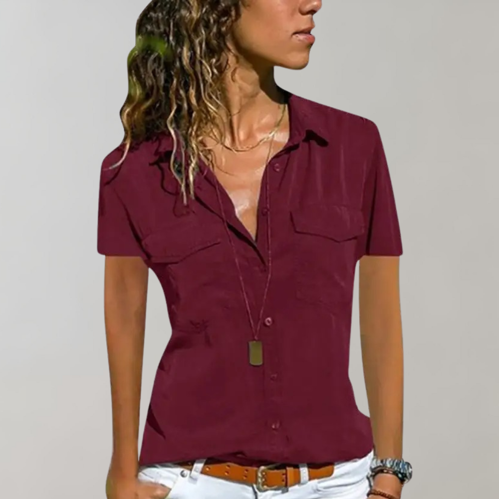 Aristea – Women's Blouse with Short Sleeves and Casual Elegance