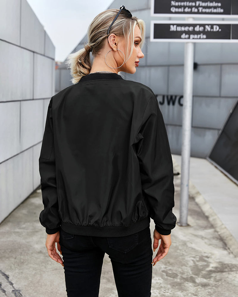 Armania - Classic bomber jacket with zipper for women