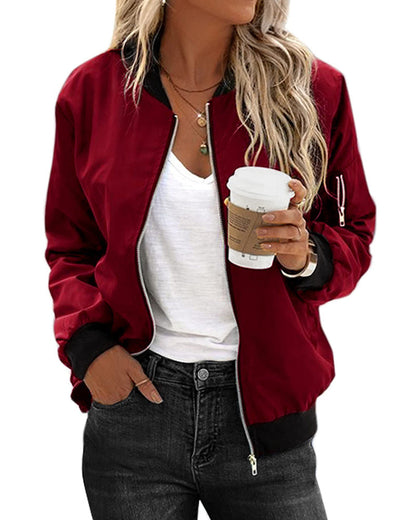 Armania - Classic bomber jacket with zipper for women