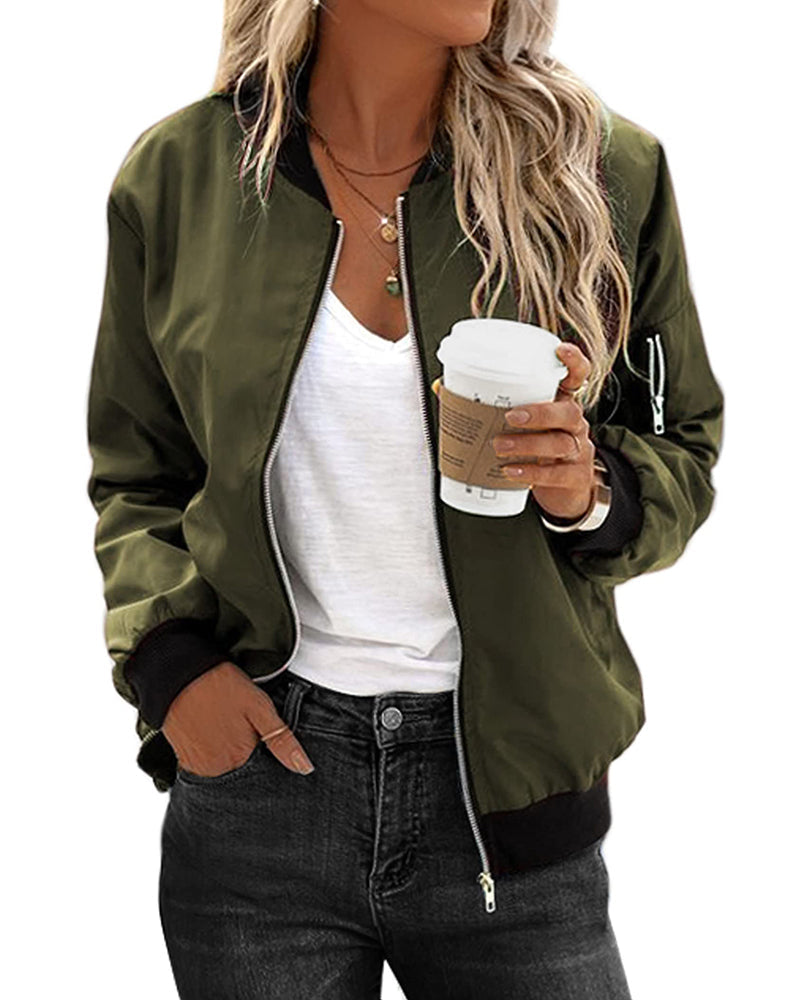 Armania - Classic bomber jacket with zipper for women