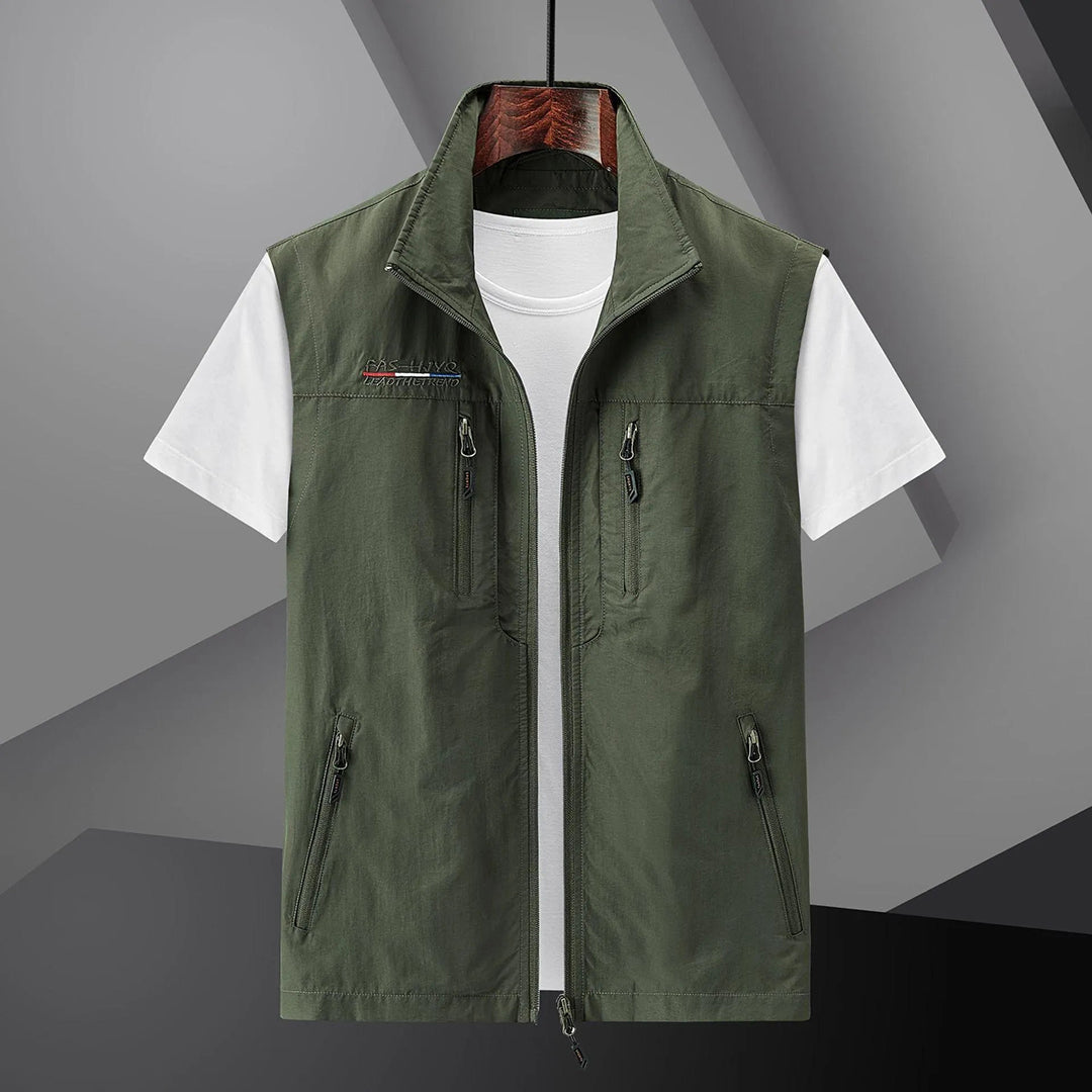 Multi-Pocket Utility Men's Summer Travel Gilet