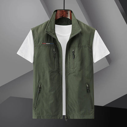 Multi-Pocket Utility Men's Summer Travel Gilet