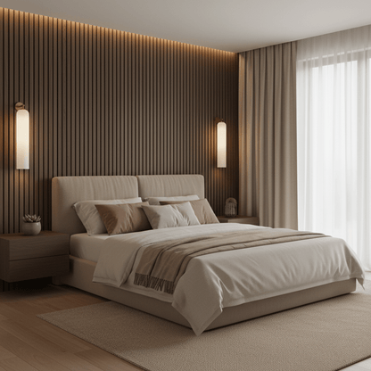 Cylindrical Glass Wall Lamp with Luxurious Finish – Decorative LED Sconce for Modern Interiors
