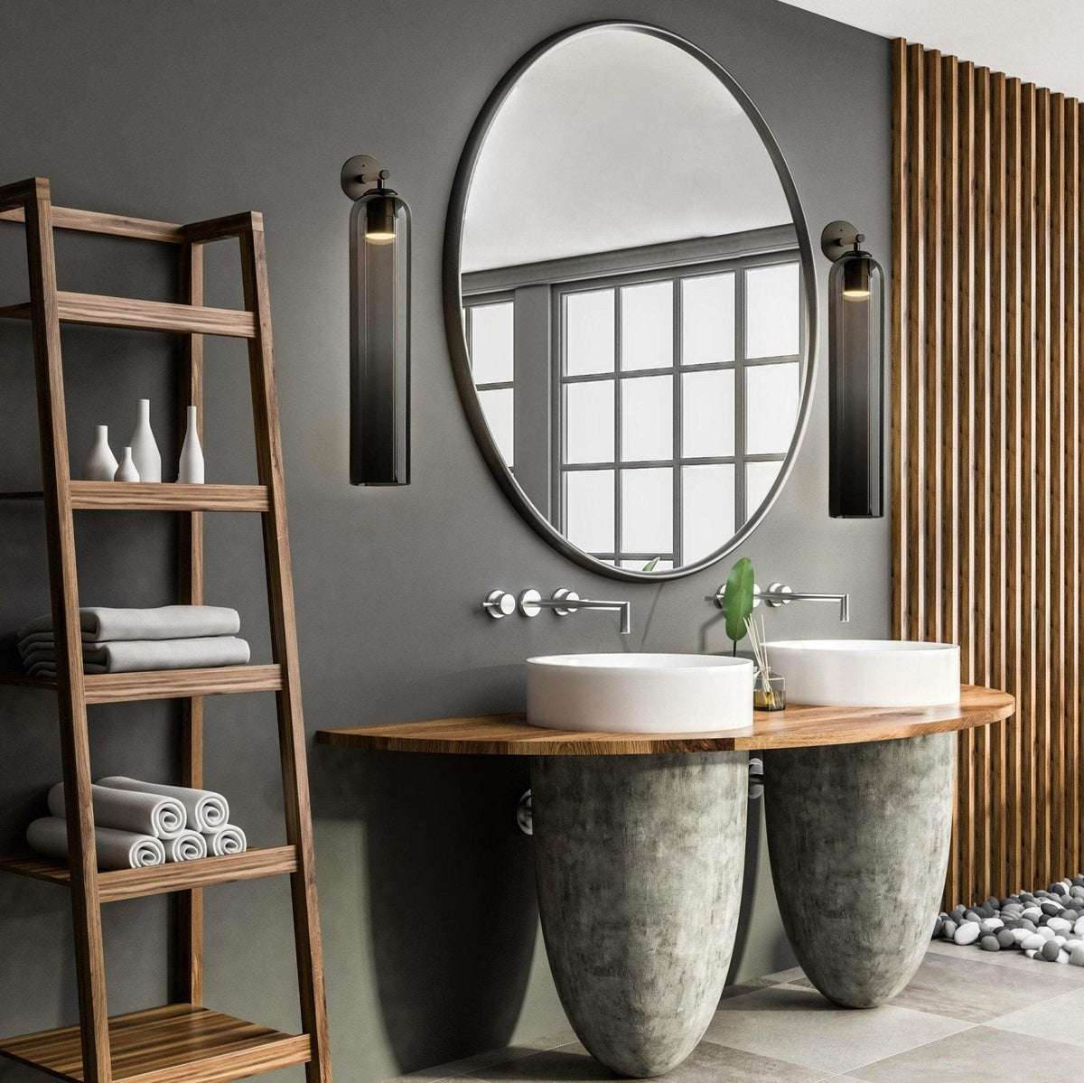 Cylindrical Glass Wall Lamp with Luxurious Finish – Decorative LED Sconce for Modern Interiors