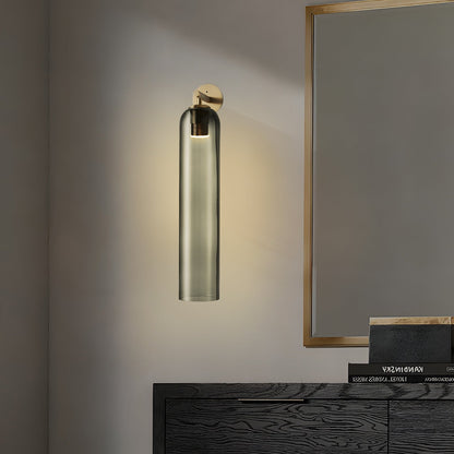 Cylindrical Glass Wall Lamp with Luxurious Finish – Decorative LED Sconce for Modern Interiors