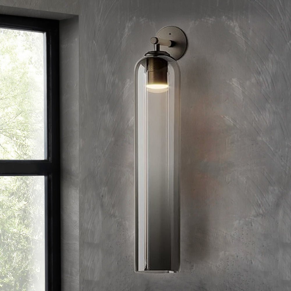 Cylindrical Glass Wall Lamp with Luxurious Finish – Decorative LED Sconce for Modern Interiors