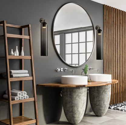 Cylindrical Glass Wall Lamp with Luxurious Finish – Decorative LED Sconce for Modern Interiors