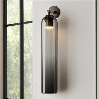 Cylindrical Glass Wall Lamp with Luxurious Finish – Decorative LED Sconce for Modern Interiors