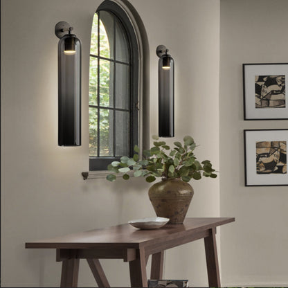 Cylindrical Glass Wall Lamp with Luxurious Finish – Decorative LED Sconce for Modern Interiors