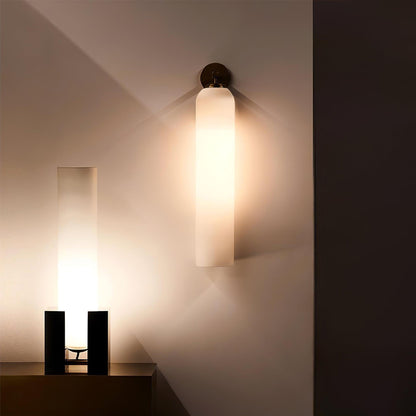 Cylindrical Glass Wall Lamp with Luxurious Finish – Decorative LED Sconce for Modern Interiors
