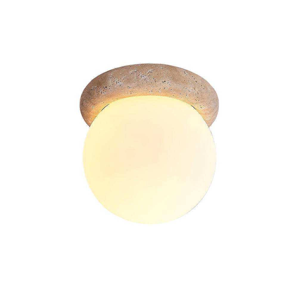 Asteroid Ceiling Light – Natural Travertine Elegance