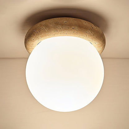 Asteroid Ceiling Light – Natural Travertine Elegance