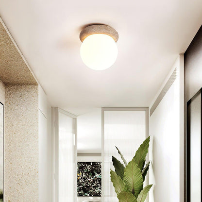 Asteroid Ceiling Light – Natural Travertine Elegance