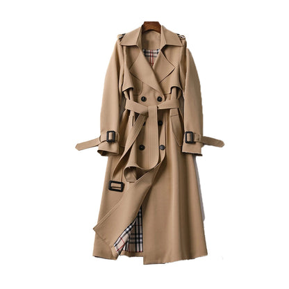 Waterdichte lange trenchcoat met ceintuur voor dames