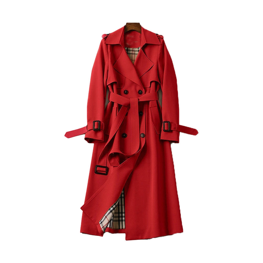Waterdichte lange trenchcoat met ceintuur voor dames