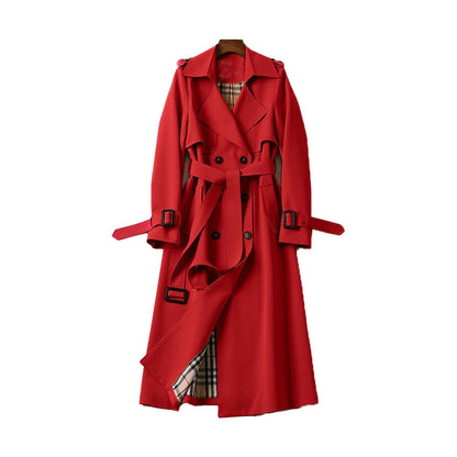 Waterdichte lange trenchcoat met ceintuur voor dames