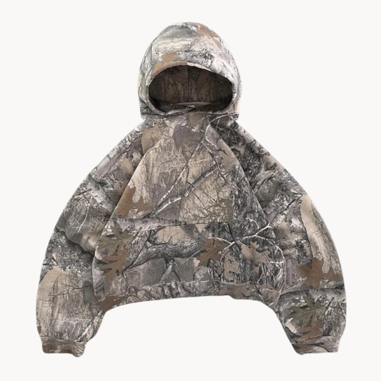 Übergroßer Unisex-Hoodie in urbanem Camouflage-Look – lässiger Streetwear-Stil