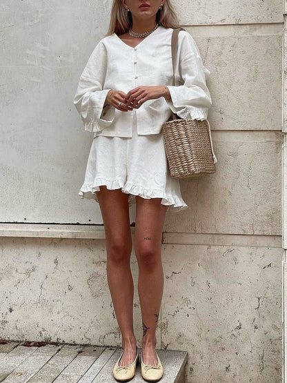 Pantaloni corti e camicetta da donna - Agnes